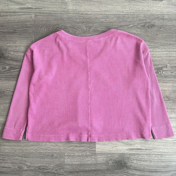 PILCRO Moira Waffle Knit Sweater Medium Oversized Slouchy Faded Pink Purple Boho - Picture 7 of 9